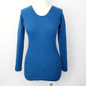 Cashmere Sweater Blue 2-Ply SMALL Max Studio Pullover